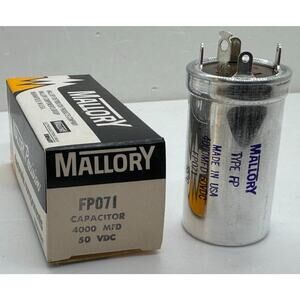 Mallory FP071 Electrolytic Capacitor 50 VDC 400 MFD New in Box